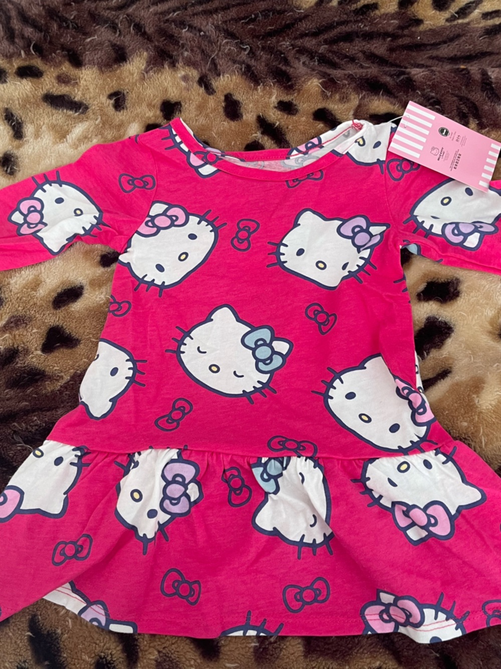 Sanrio Hello Kitty Bright Pink Long Sleeve Dress
